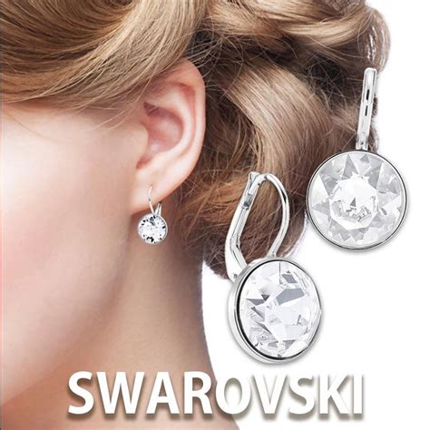 スワロフスキー ピアス アクセサリー Swarovski 5085608 Bella ベラ ドロップピアス ジュエリー ブランド シルバー ラウンドカット ホワイト ロジウム 5085608