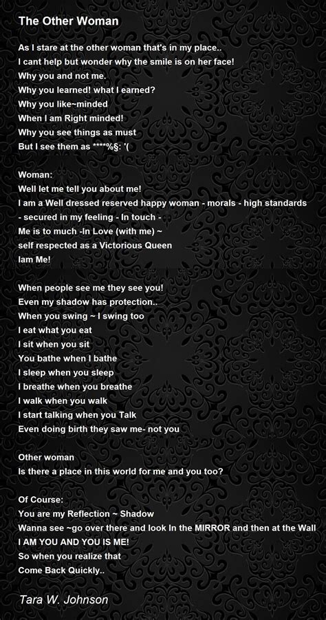 The Other Woman By Tara W Johnson The Other Woman Poem