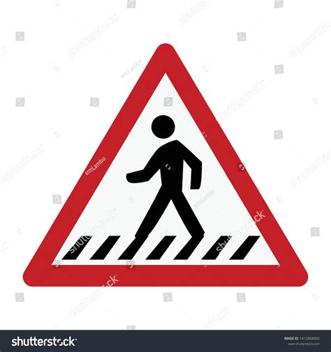 Zebra Crossing Ahead Road Sign Stock Vector (Royalty Free) 1412868905 ...