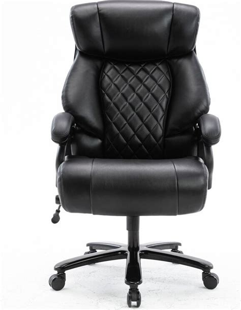 GEROJO Black Heavy Duty Metal Base High Back Large Executive Office Chair, Ergonomic Design for ...