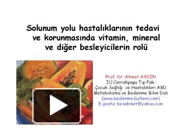 Ppt Solunum Yolu Hastaliklarinin Tedavi Ve Korunmasinda Vitamin