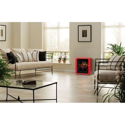 Dimplex 13 In W 4674 Btu Gloss Red Wood And Metal Fan Forced Electric Stove At