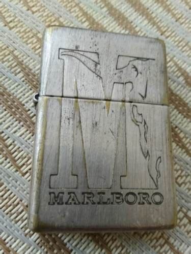 Zippo Lighter 1937 Replica Antique Silver Plate Marlboro Hard Used