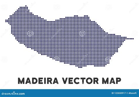 Dotted Portugal Madeira Island Map Stock Vector Illustration Of Land