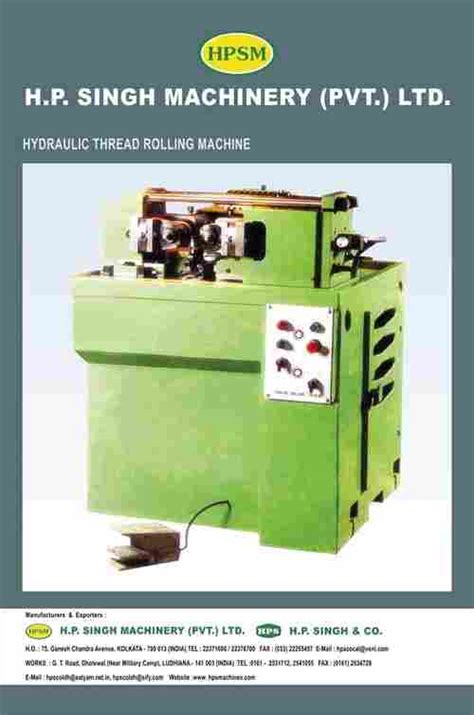 Hydraulic Thread Rolling Machine At 354000 00 Inr In Ludhiana H P Singh Machinery Pvt Ltd