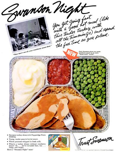 Swanson TV Dinners ~ Food Adverts [1955-1956] | Retro Musings