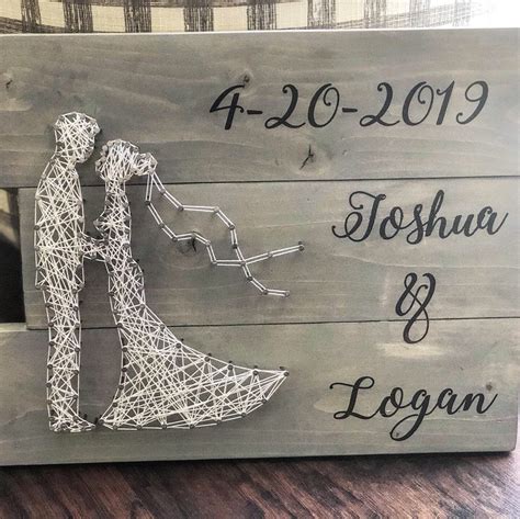 Custom Wooden Wedding Nail String Art Etsy