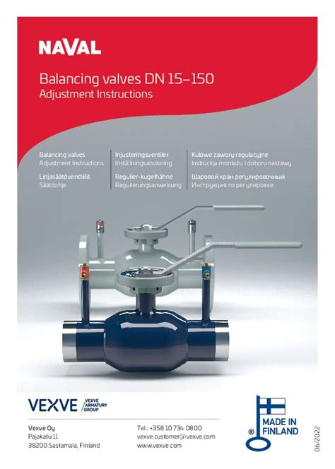 Naval Balancing Valves Adjustment Instructions Dn Multilingual