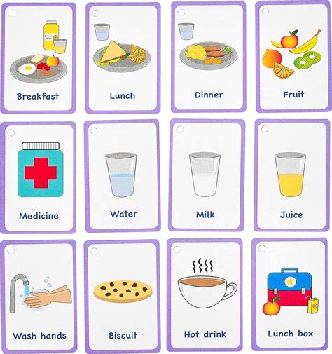 Pecs Food Cards Visual Communication Cards For Nonverbal Asd Autism