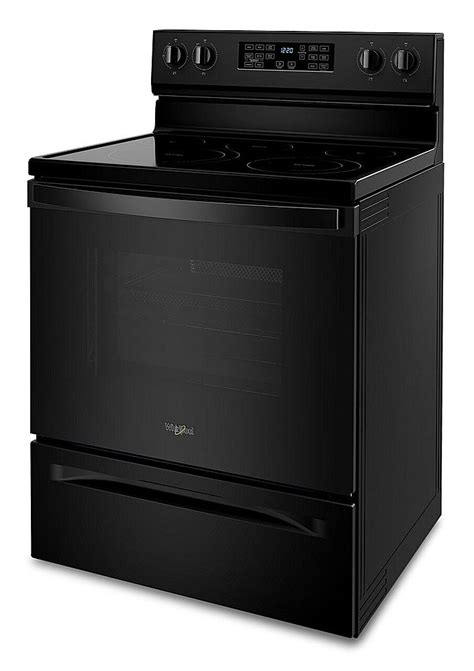 Whirlpool 5 3 Cu Ft Freestanding Electric Convection Range With Air Fry Black Wfe550s0lb