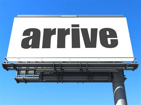 Arrive Word On Billboard 7350412 Stock Photo At Vecteezy