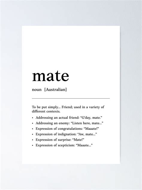 Mate Black On White Funny Australian Slang Phrase And Humor