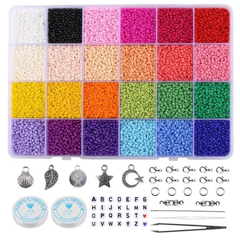 2mm Glass Seed Beads Box Set With Tools For Diy Bracelet Jewelry Making Supplies Accessories