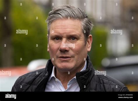 London Uk 22nd Mar 2023 Leader Of The Labour Party Keir Starmer Leaves His Home To Attend