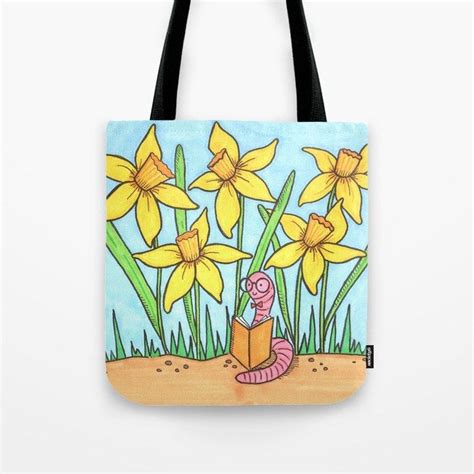 The Perfect Library Bag Book Worm Tote Bag By Ruthmillercreative