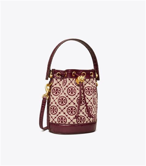 Tory Burch T Monogram Chenille Mini Bucket Bag Shopstyle