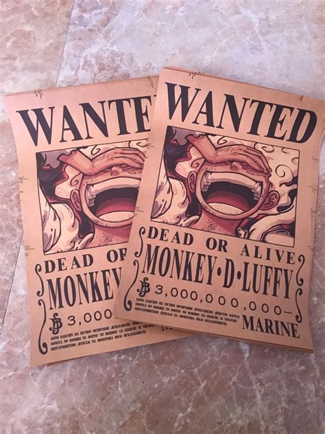 Luffy Wanted Poster One Piece Poster Manga Billion Bounty Anime