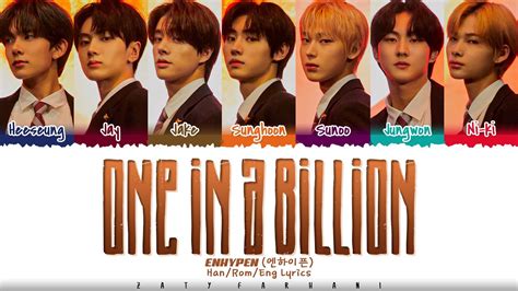 Enhypen One In A Billion Lyrics Color Coded Han Rom Eng