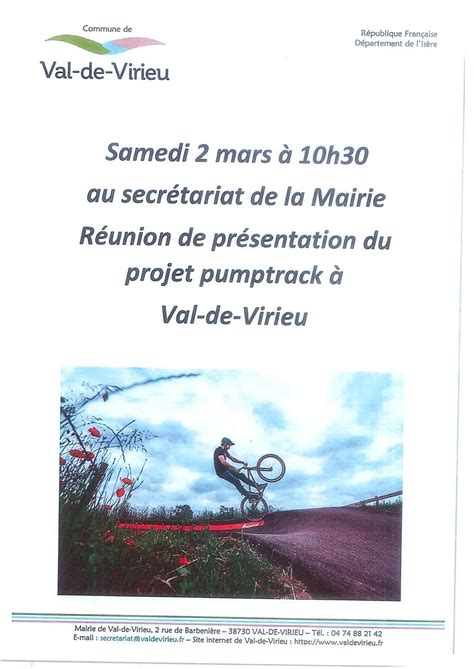 R Union De Pr Sentation Du Projet Pumptrack Val De Virieu Commune