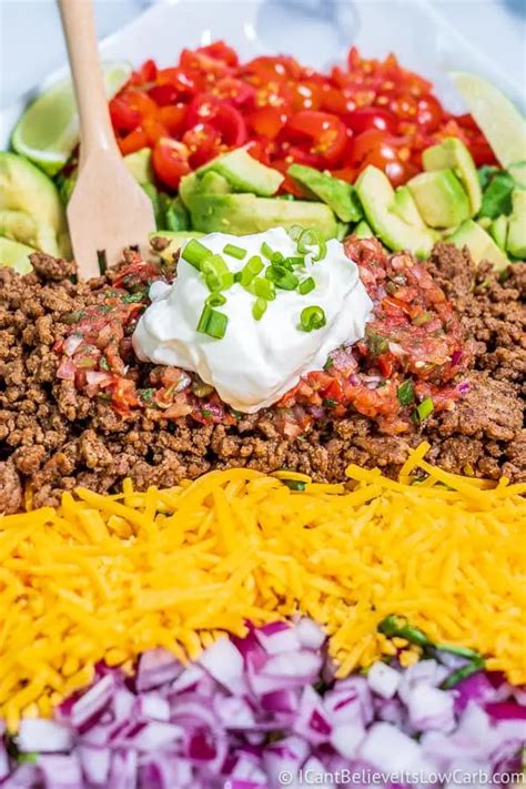 Healthy Keto Taco Salad Recipe W Ground Beef Quick And Easy