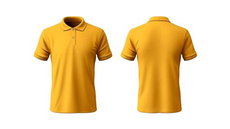 Yellow Polo Shirt Mockup Front And Back View Png