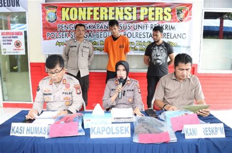 Kapolsek Sei Beduk Gelar Konferensi Pers Ungkap Pelaku Kekerasan