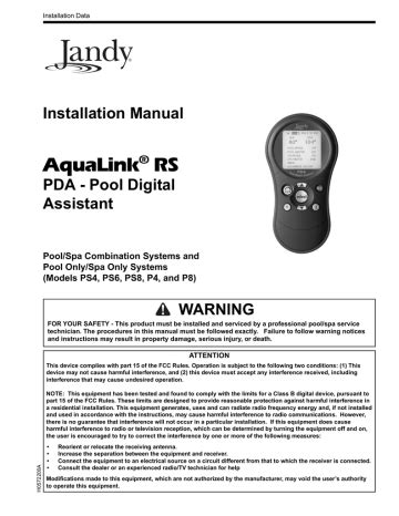 Jandy Pump Controller Manual