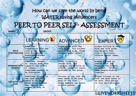 Peer To Peer Assessment Interactive Worksheet Live Worksheets