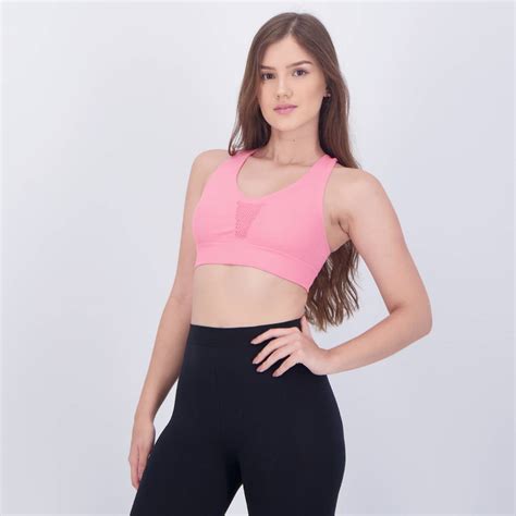 Top Selene Sem Costura Rosa Claro FutFanatics