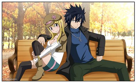 Fairy Tail Autumn Bench Hd Wallpaper