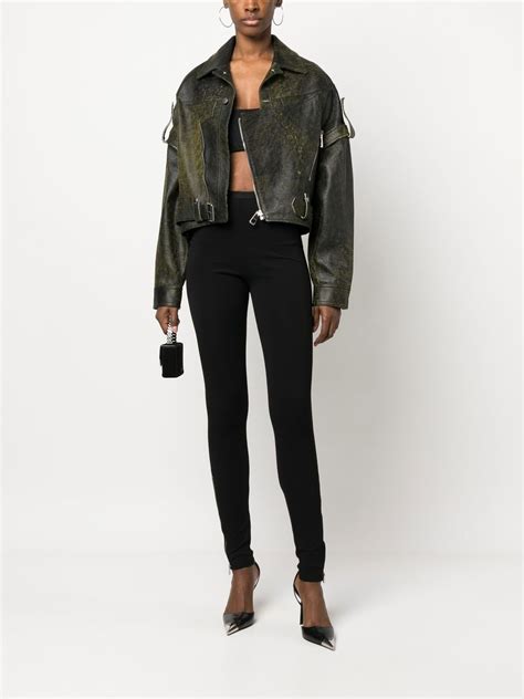 Manokhi Cropped Leather Jacket Farfetch