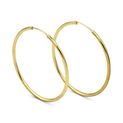 Bébérlini Hoop Earrings 14k Gold Plated Continuous Clasp Polish