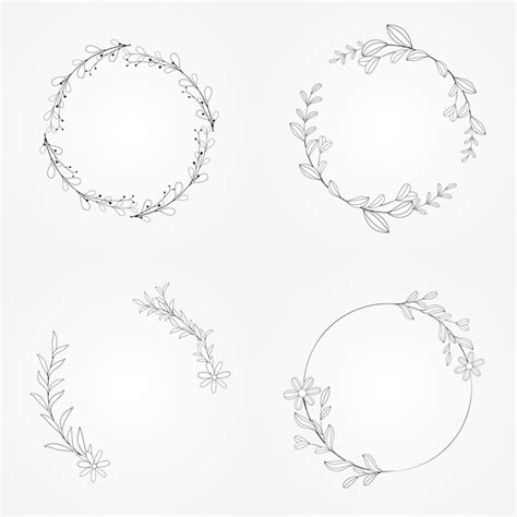 Premium Vector Floral Botanical Frame Wreath Vector