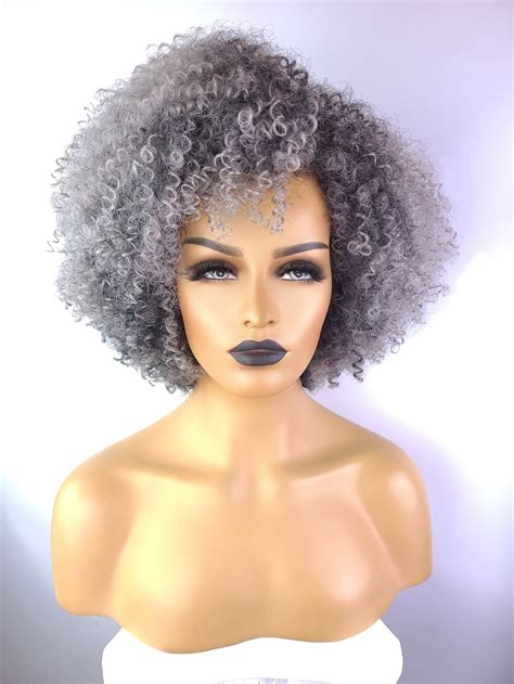 Afro Kinky Curly Wig With Realistic Afro Hairline Etsy