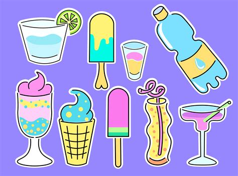 Summertime Drink Stickers 48232128 Vector Art At Vecteezy