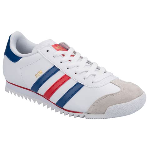 Mens Adidas Originals Rom Trainers In White And Blue From Get The Label