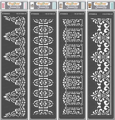 Craftreat Border Stencils For Painting On Wood Border 18 19 20 And