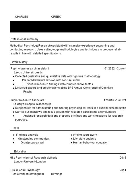 Psych Research Cv