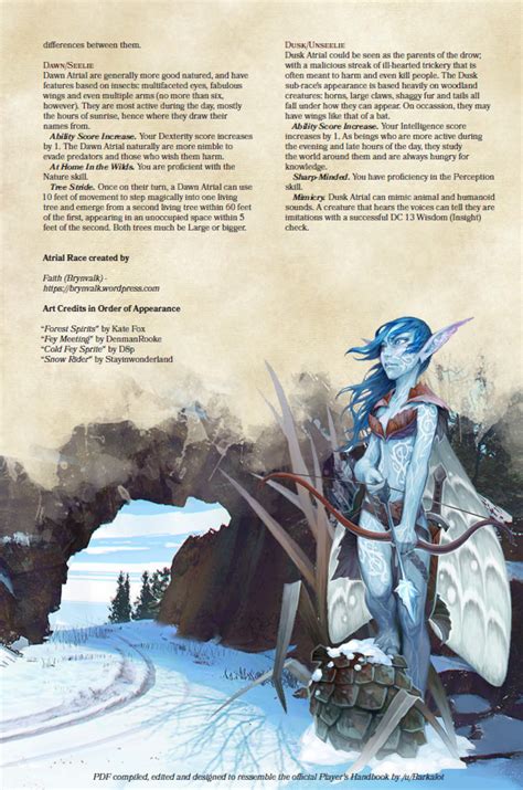 DnD 5e Homebrew Atrial Race By Brynvalk