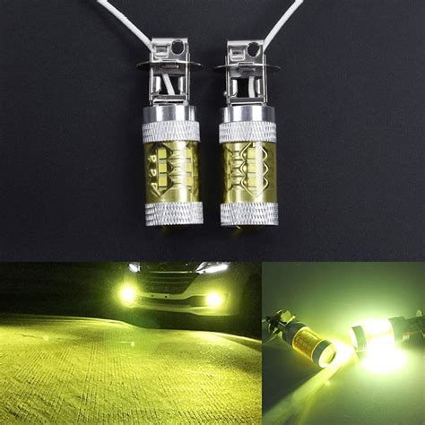 Pcs Car Auto Yellow V H W Smd Led Fog Light Bulb Lamp