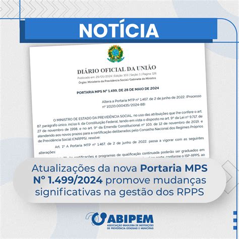 Portaria altera requisitos de Certificação Profissional para RPPS ABIPEM