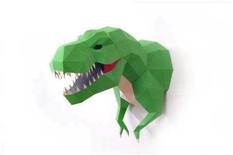 Diy T Rex Trophy D Papercraft By Paper Amaze Thehungryjpeg