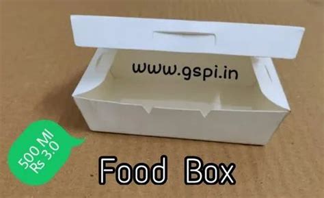 Vinayak Enterprises White Square Food Box Paper With Lid Size 500 Ml Rs 30 Piece Id