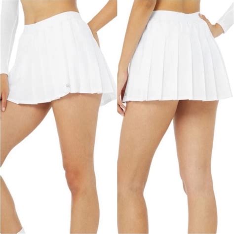 ALO Yoga Skirts New Alo Yoga Varsity Tennis Skirt Pleated White