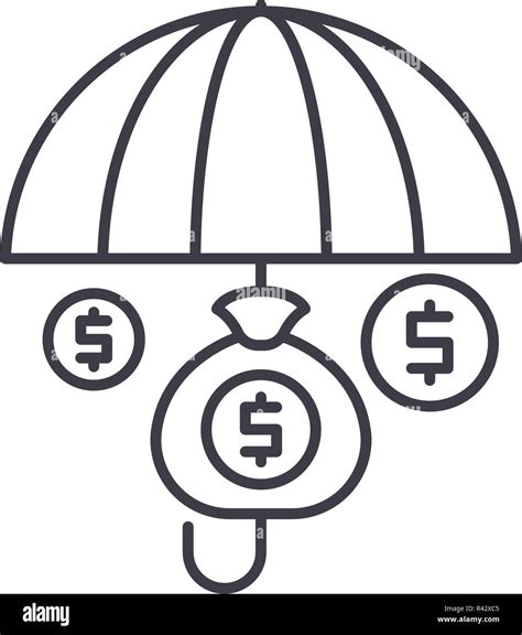 Financial Insurance Line Icon Concept Financial Insurance Vector