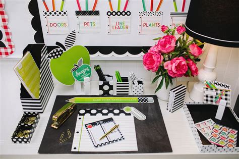 Black White And Stylish Brights Printable Classroom Decor Bundle