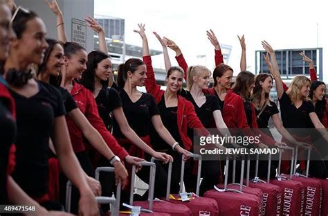 33 Moulin Rouge Dancers Arrive At John F Kennedy International Airport