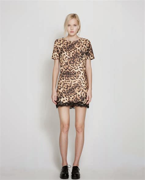 Zara New Collection Leopard Print Dress With Lace Trim Ebay