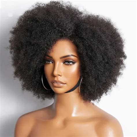 Perucas Encaracolados Do Cabelo Humano Do Afro Perucas Encaracolados