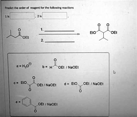 Solved Predict The Order 0f Reagent For The Following Teactions 2 I5